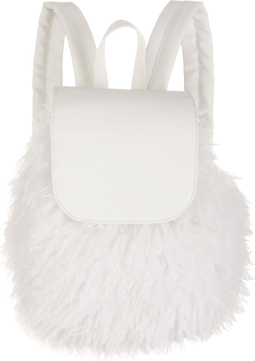 Clueless Cher White Fuzzy Backpack for Adults - Official Clueless Costume Accessory Furry Fashion Accessory Bag