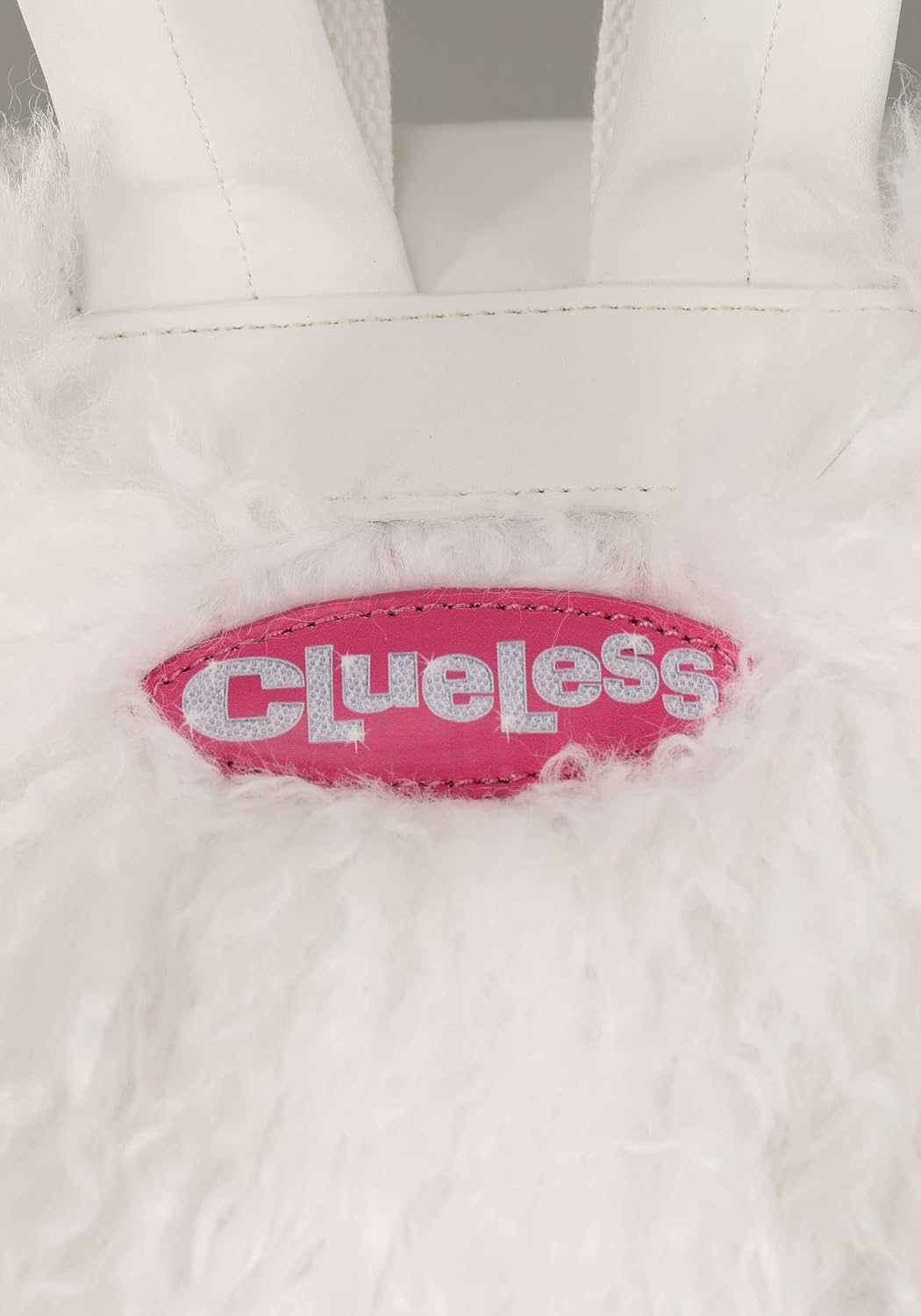 Clueless Cher White Fuzzy Backpack for Adults - Official Clueless Costume Accessory Furry Fashion Accessory Bag - Image 7