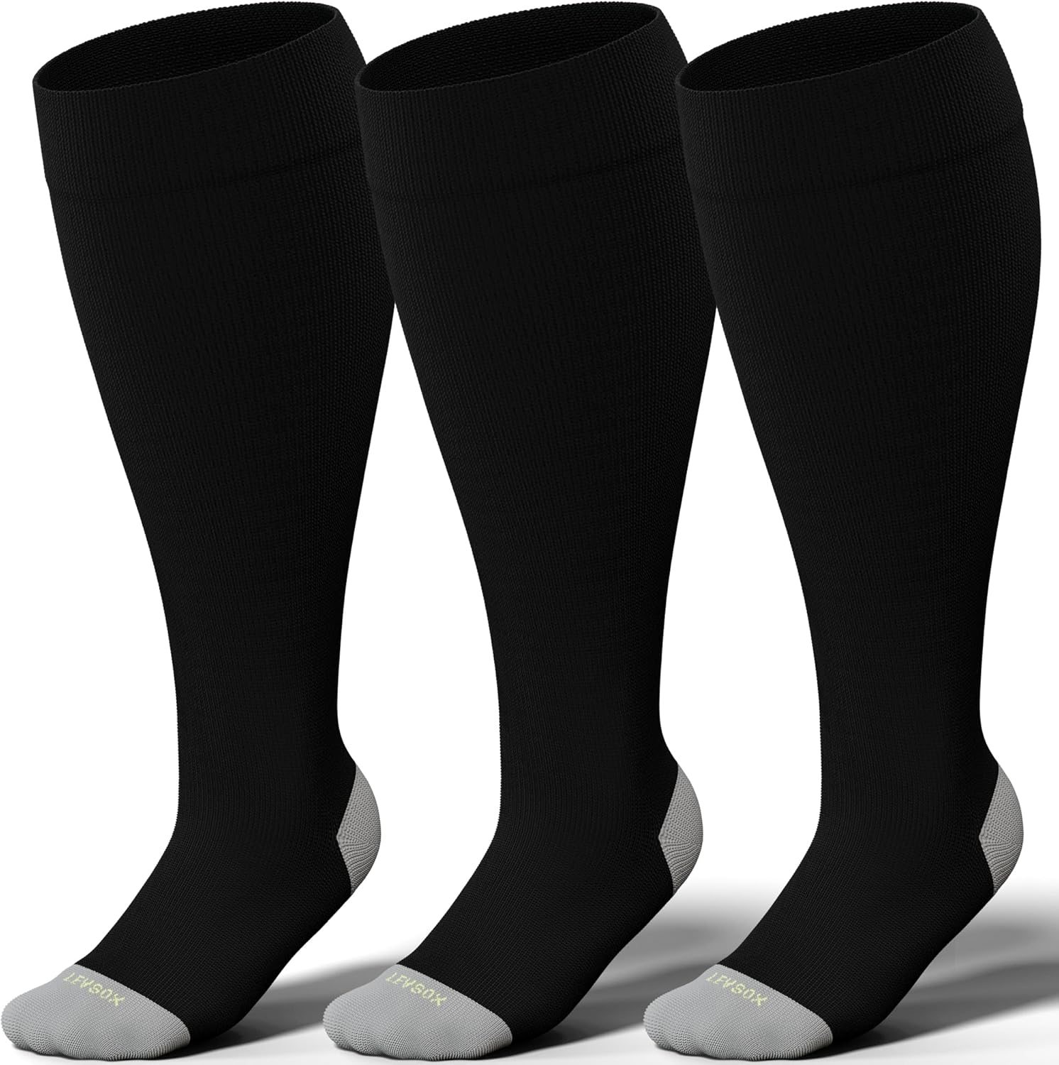 Plus Size Compression Socks for Women Men Wide Calf Extra Large 15-20 mmHg Knee High Sock for Nurses Pregnant Travel