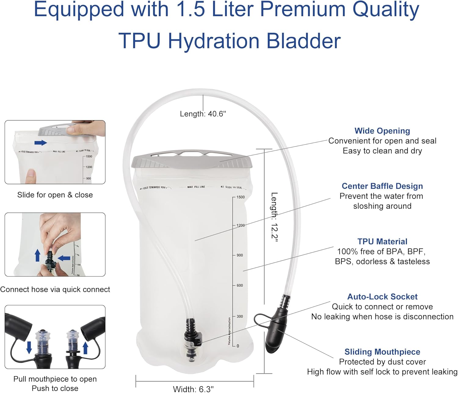 N NEVO RHINO Running Vest,Hydration Vest 5.5L with 1.5L Water Bladder,Lightweight Hydration Pack Water Backpack for Hiking Race - Image 6