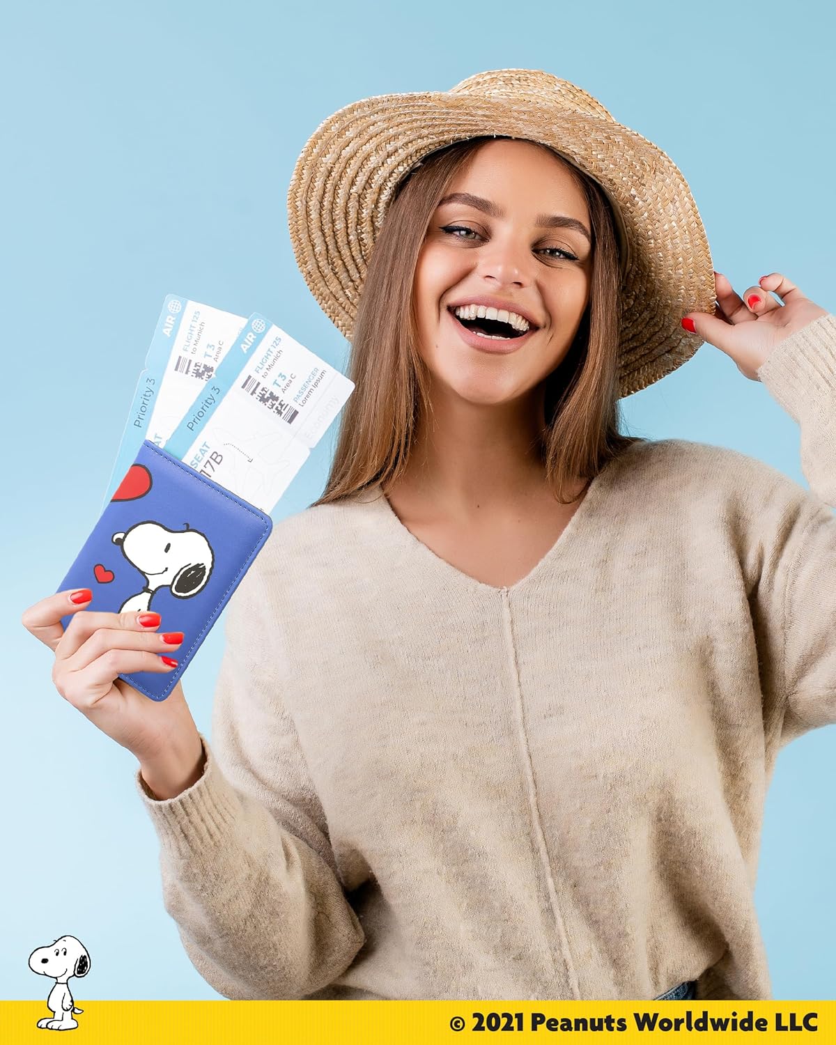 Peanuts Snoopy Passport Cover Official License, Snoopy and Woodstock Passport Holder for Travel, Snoopy Gifts - Image 3